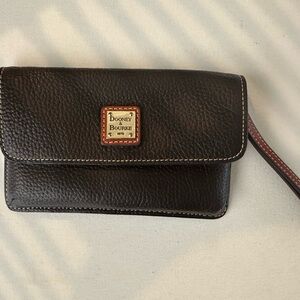Dooney & Bourke Dark Brown Leather Wristlet